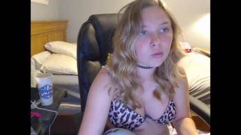 video of Cute chubby girl with glasses on cam
