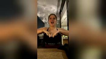 video of Busty Latina Slut Flashing In Restaurant