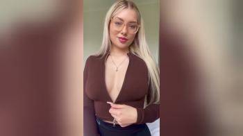 video of Blonde Slut Shaking Her Firm Titties