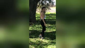 video of Fun girl flashing outside