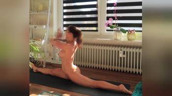 video of Fun naked yoga girl