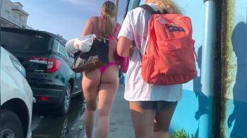 video of Seaside Pink Bikini Thong