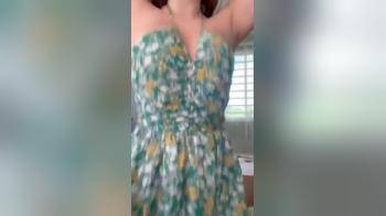 video of Happy girl shows her big titties