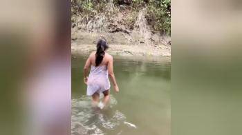 video of lingerie swim in the water