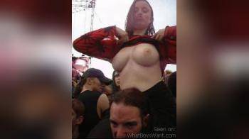 video of Girl flashing her great tits at Ozzfest