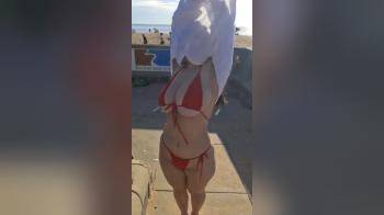 video of Big tits flashing at beach