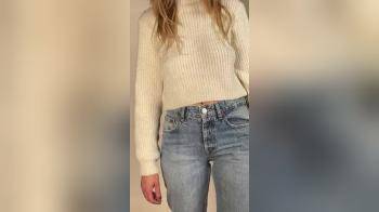 video of jeans drop and boob show