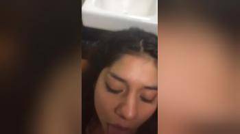 video of Big load surprises young slut in bathroom