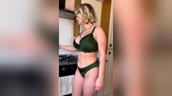 video of absolutely blonde beauty in the kitchen