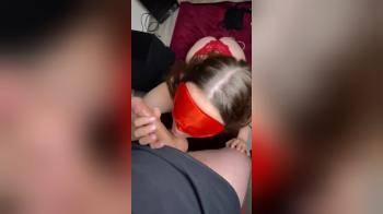 video of red lingerie blindfold bj