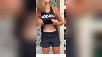 video of stripping after her workout