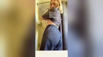 video of showing her body in the bathroom