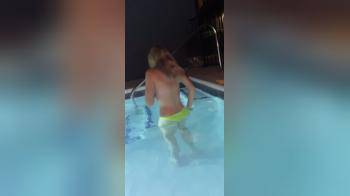 video of strip in pool - skinny dip