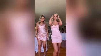 video of Teasing in pink dress