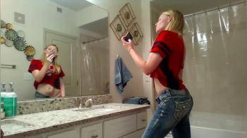 video of blonde masturbating in bathroom shower