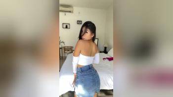 video of Nice tease in jean skirt