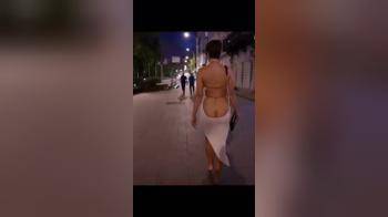 video of Low cut ass dress