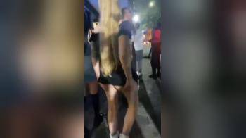 video of showing her pussy in public