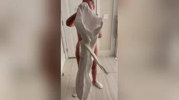 video of Just out of shower flashing