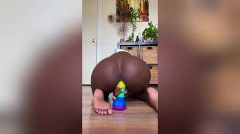 video of black ass rainbow dildo