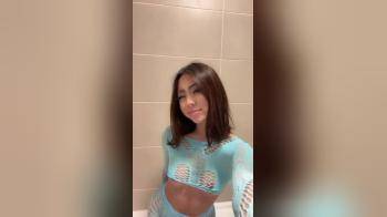 video of Showing off body in restroom