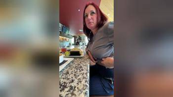 video of flashing big tittie at the diner