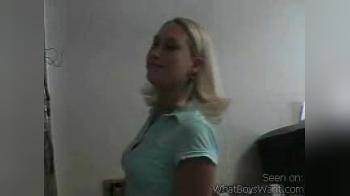 video of Blonde changing outfits
