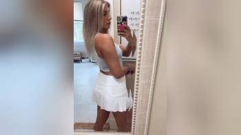 video of Mirror short white skirt