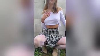 video of Schoolgirl showing off goodies