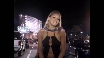 video of Blonde flashes boobs and pussy