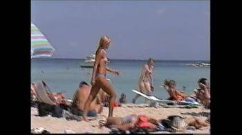 video of topless beach girls walk