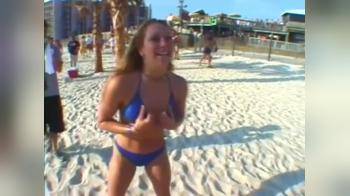 video of blue bikini crowd pleaser