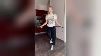 video of blonde girl magic jump rope