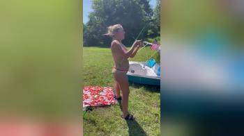 video of Wife topless in nature again
