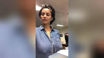 video of showing those big titties at work