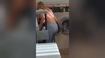 video of Candid sexy hot body in laundrette