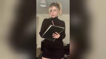 video of Cute blonde shows what she has