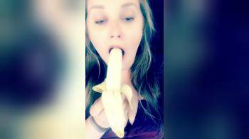 video of Blonde deep throat s banana