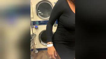 video of working on her laundry