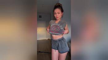 video of She loves flashing her pierced nipples