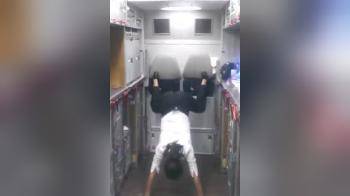 video of Another Stewardess twerking in a plane