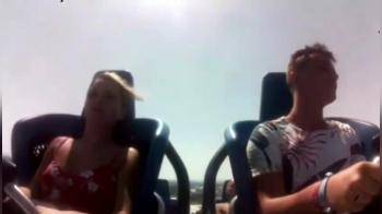 video of Tits Fly Out on Roller Coaster on Camera