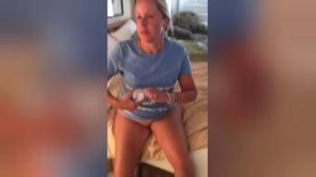 video of Soccer mom bottomless touching herself