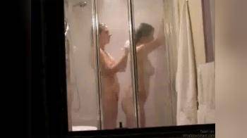 video of two girls shower