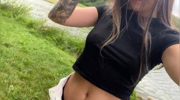 video of flashing tits outside in public