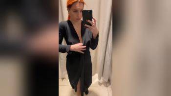 video of redhead in the fitting room