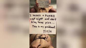 video of filthy stunner sucks dick as punishment