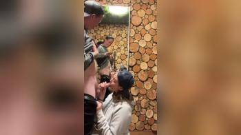 video of Nice bathroom blow job