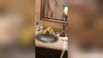 video of self shot bathroom strip