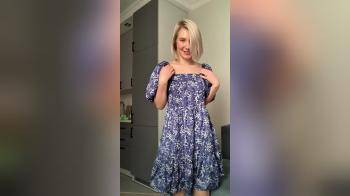 video of Cute blonde flashing her tits